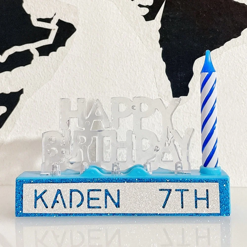 New! Personalized Name Candle Number Customized Birthday Candle Cake Topper Gift